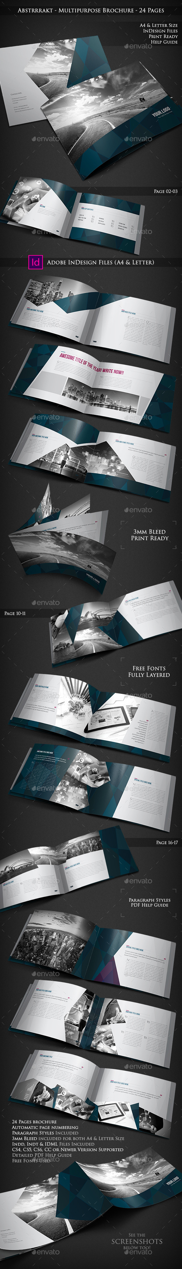 Abstrrrakt - Multipurpose Brochure - 24 Pages - Portfolio Brochures