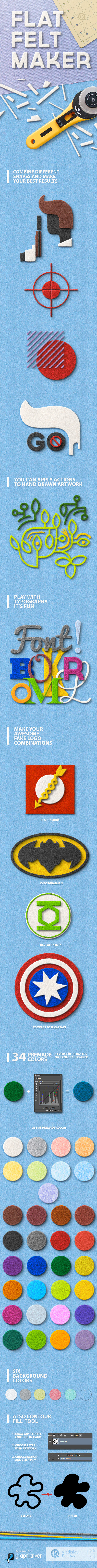 Flat Felt Maker - Actions Photoshop