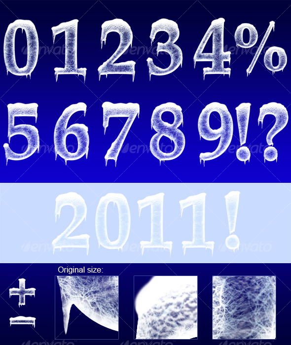Ice Numbers - Decorative Symbols Decorative