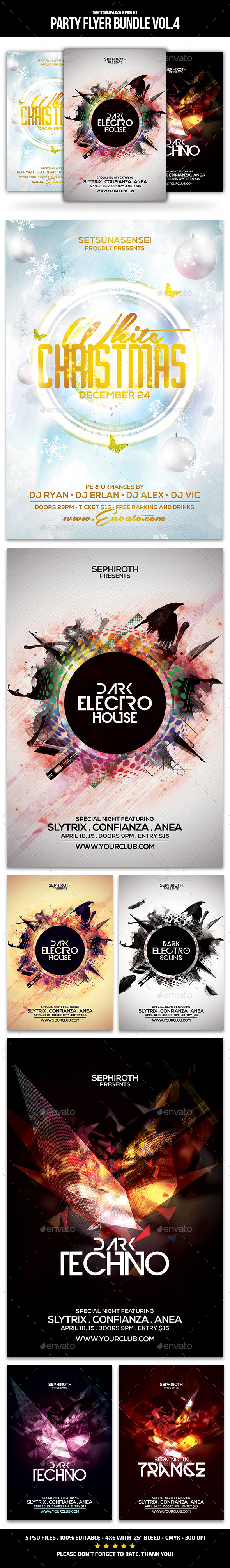 Party Flyer Bundle Vol.4 - Clubs & Parties Events