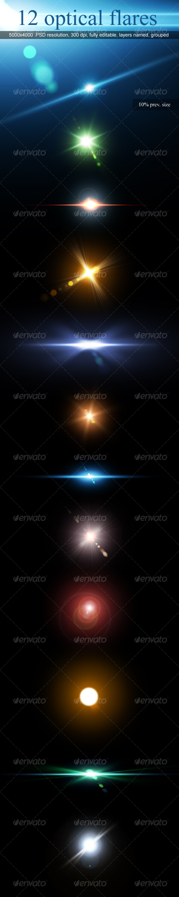 12 Optical Flares By M E F Graphicriver