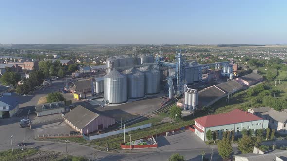 Aerial view of industrial factory, Ternopil alt