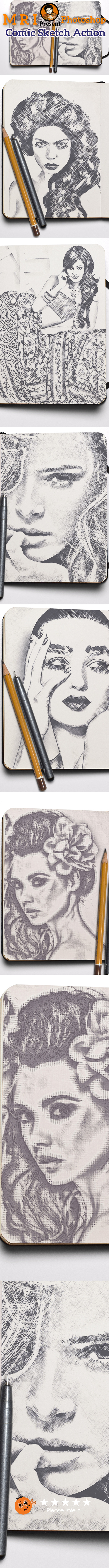 Comic Sketch Action - Photo Effects Actions