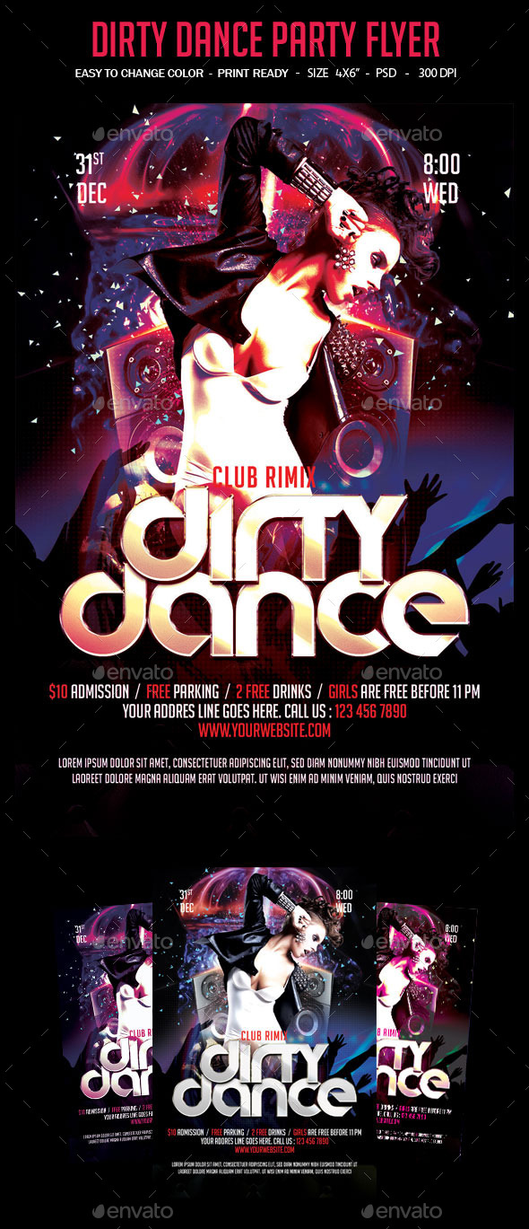 Dirty Dance Party Flyer - Clubs & Parties Events