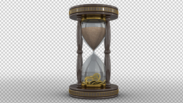 Hourglass With Dollar Coins Inside