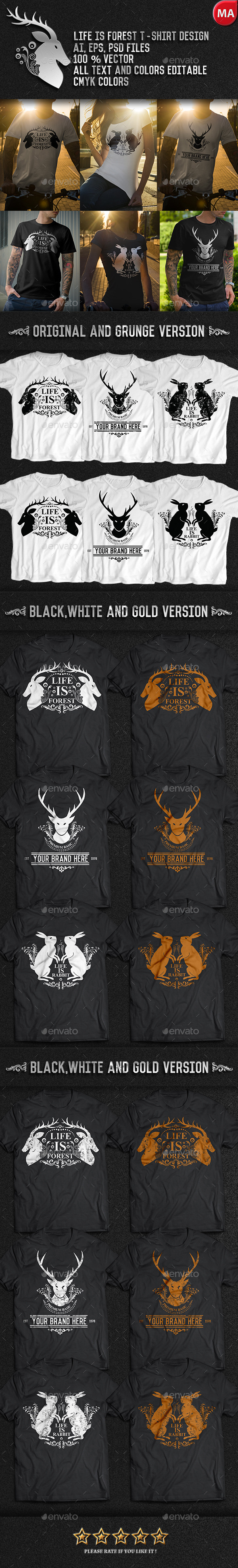 Life Is Forest T-Shirt Design - Designs T-Shirts