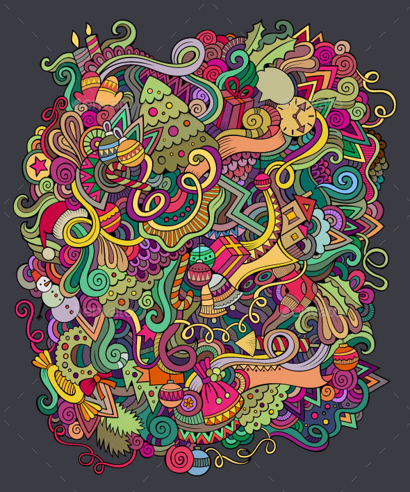 New Year Doodles Pattern - Seasons/Holidays Conceptual
