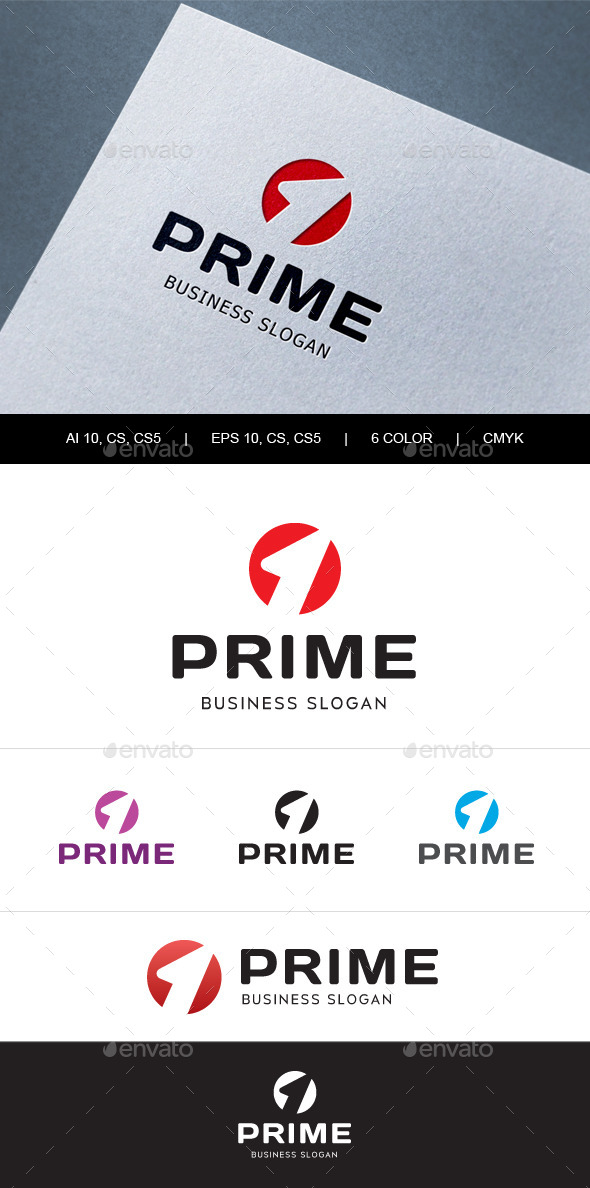 Prime Number One Logo - Numbers Logo Templates