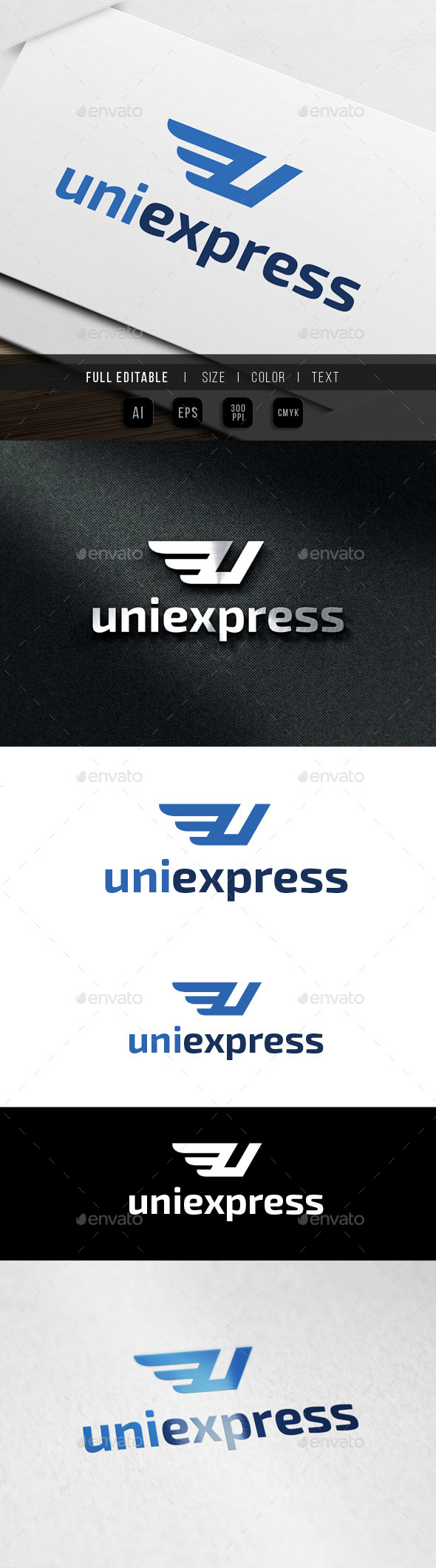 Express - Letter U - Wing - Letters Logo Templates