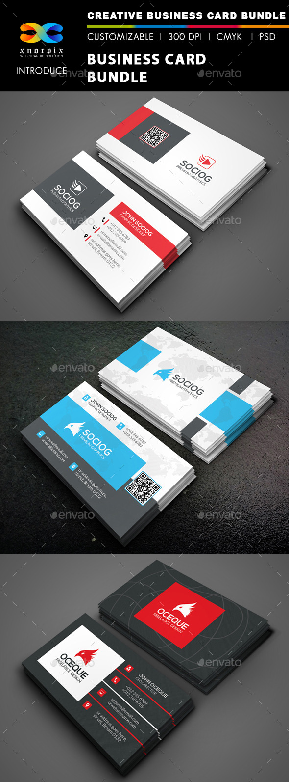 Business Card Bundle 3 in 1-Vol 45 - Corporate Business Cards