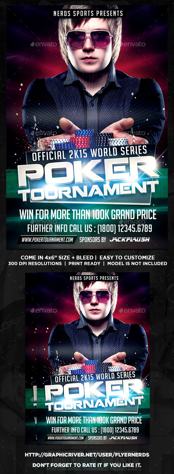 Poker 2K15 Tournament Sports Flyer - Sports Events