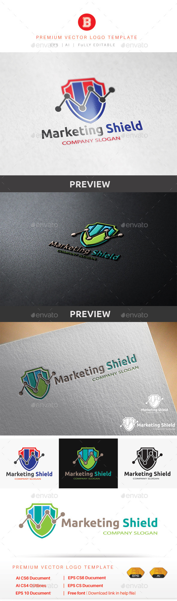 Marketing Shield - Objects Logo Templates