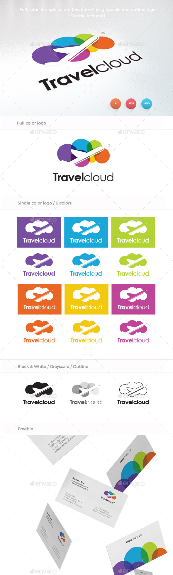 Travel Cloud Logo Template - Abstract Logo Templates