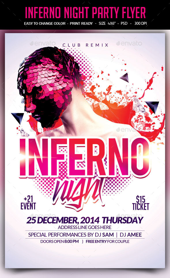 Inferno Night Flyer Template - Clubs & Parties Events