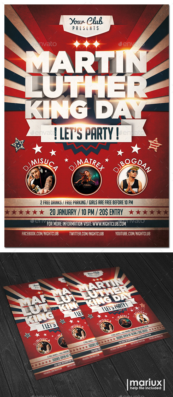MLK Day Party Flyer - Holidays Events