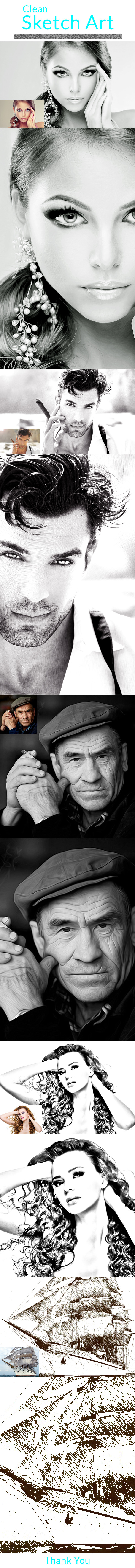 Clean Sketch Art Action - Photo Effects Actions