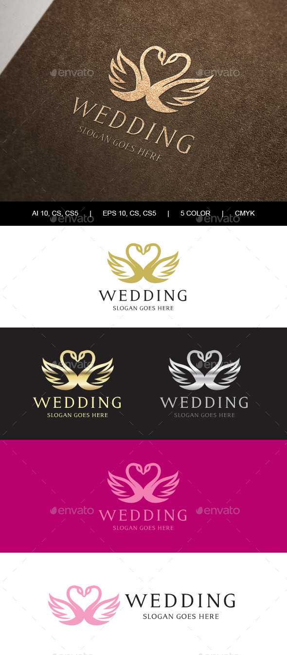 Swan Wedding Crest Logo - Crests Logo Templates