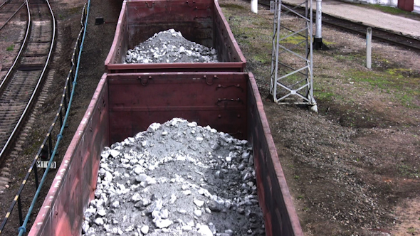 Coal Wagons On Railway Tracks