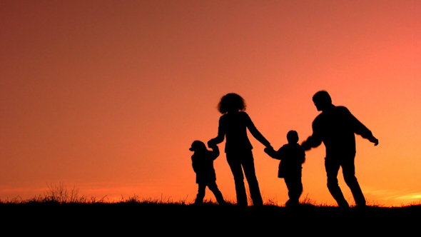 Funny Family Sunset