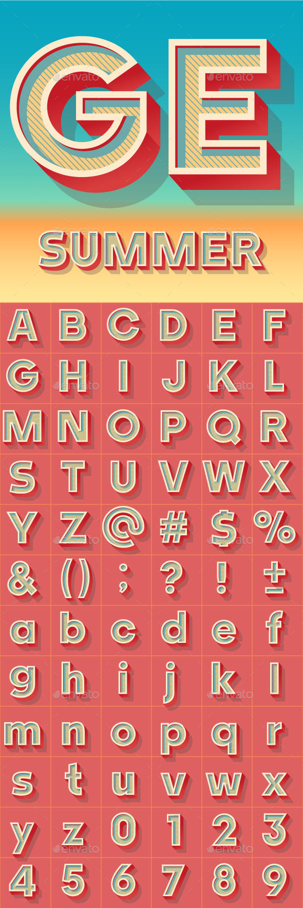Summer Bold Alphabet - Decorative Symbols Decorative