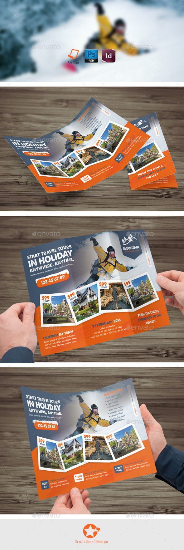Winter Tour Tri-Fold Templates - Brochures Print Templates