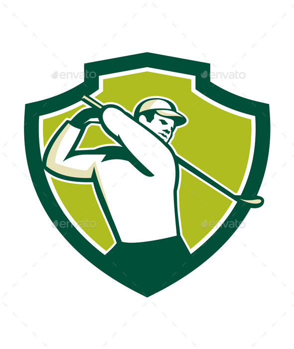 Golfer Tee Off Shield - Sports/Activity Conceptual