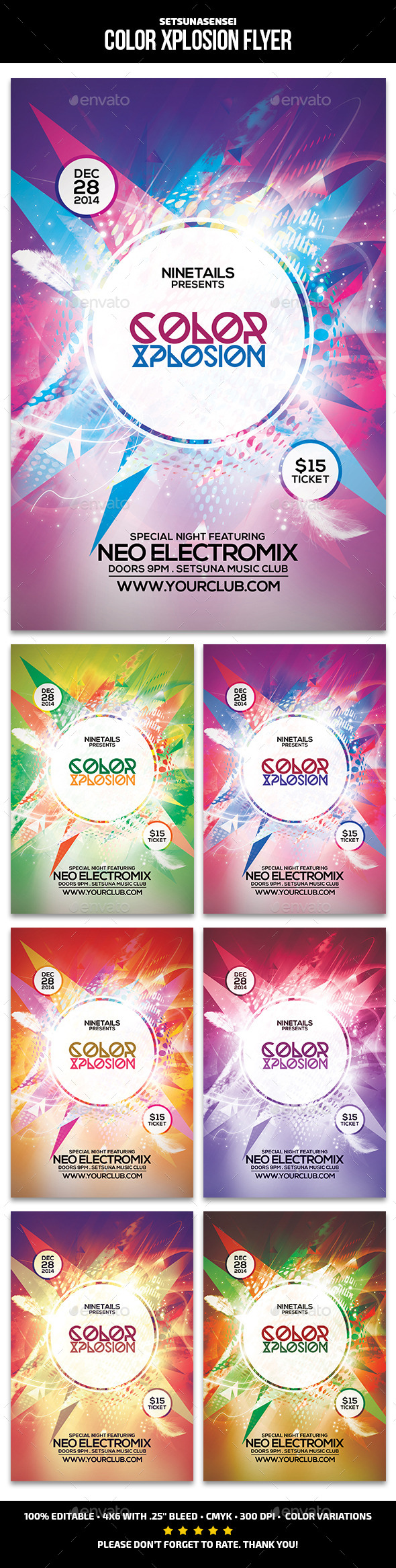 Color Xplosion Flyer - Clubs & Parties Events