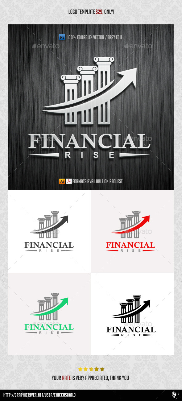 Financial Rise Logo Template - Abstract Logo Templates