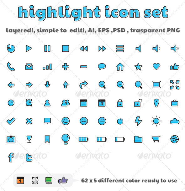 Highlight Icon Set - Web Icons