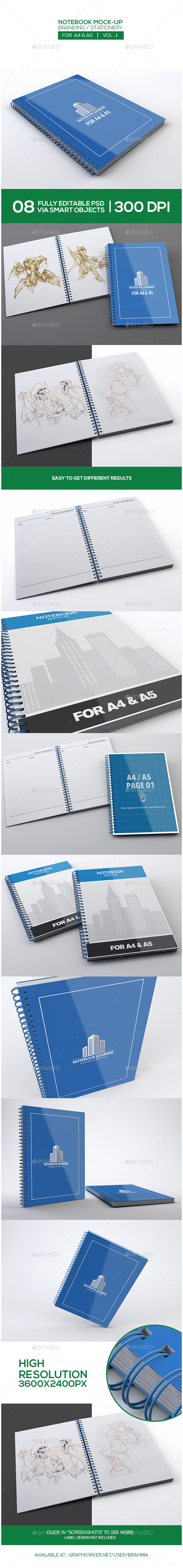 Download Notebook Mock Up For A4 A5 By Brahmia Graphicriver