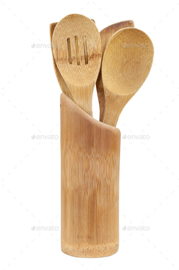 Set Of Wooden Kitchen Utensils On White Background Stock Photo By Mkos83