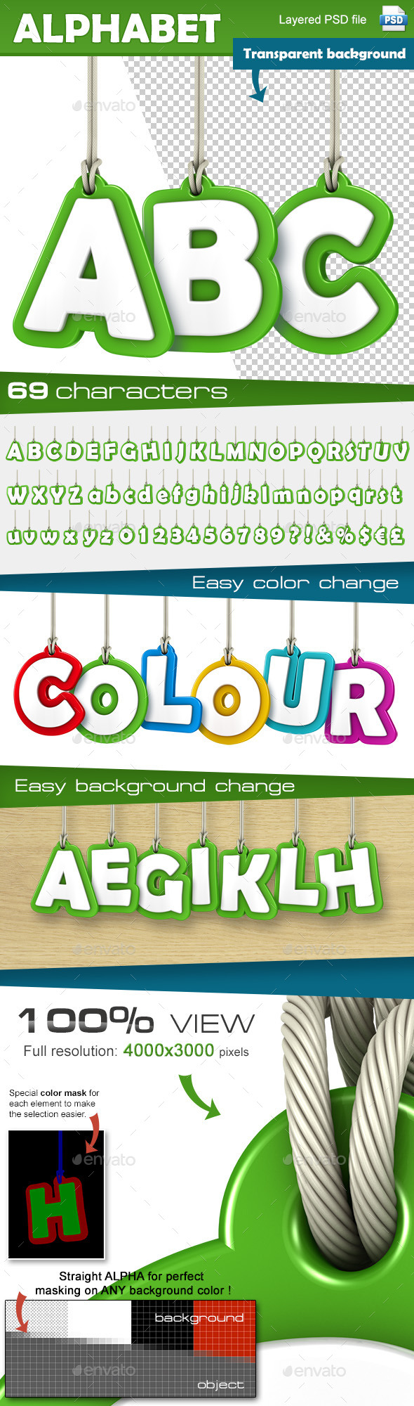 Alphabet Set - Text 3D Renders
