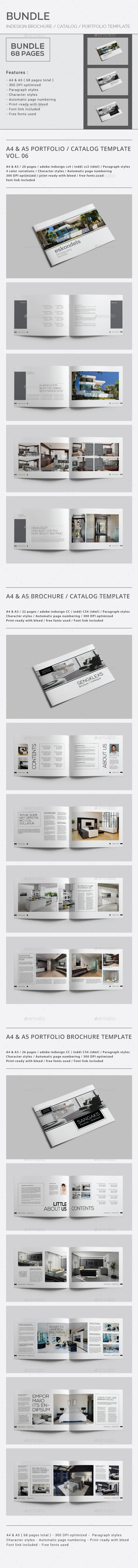 Indesign Brochure Catalog / Portfolio Bundle - Brochures Print Templates