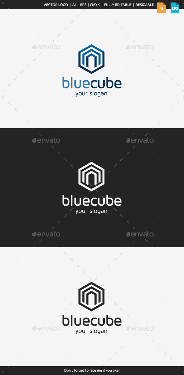 Blue Cube Logo - Abstract Logo Templates