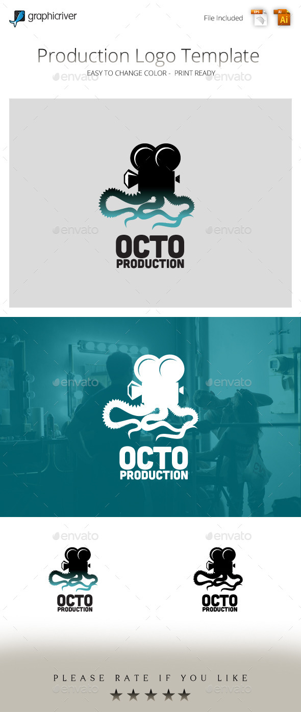 Octo Production Movie Studio Logo - Animals Logo Templates