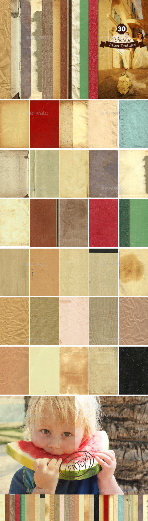 30 Vintage Paper Textures - Paper Textures