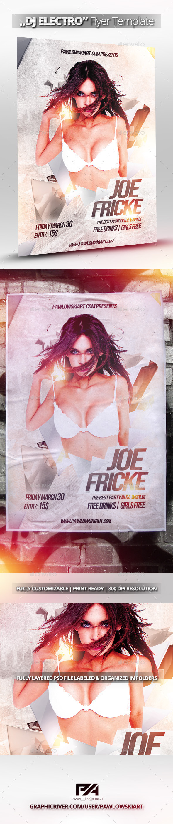 DJ Electro Party Flyer Template - Clubs & Parties Events