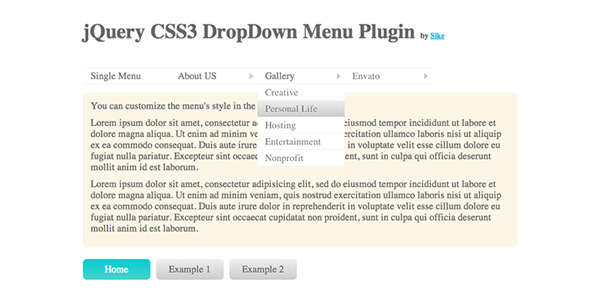 jQuery CSS3 DropDown Menu Plugin
