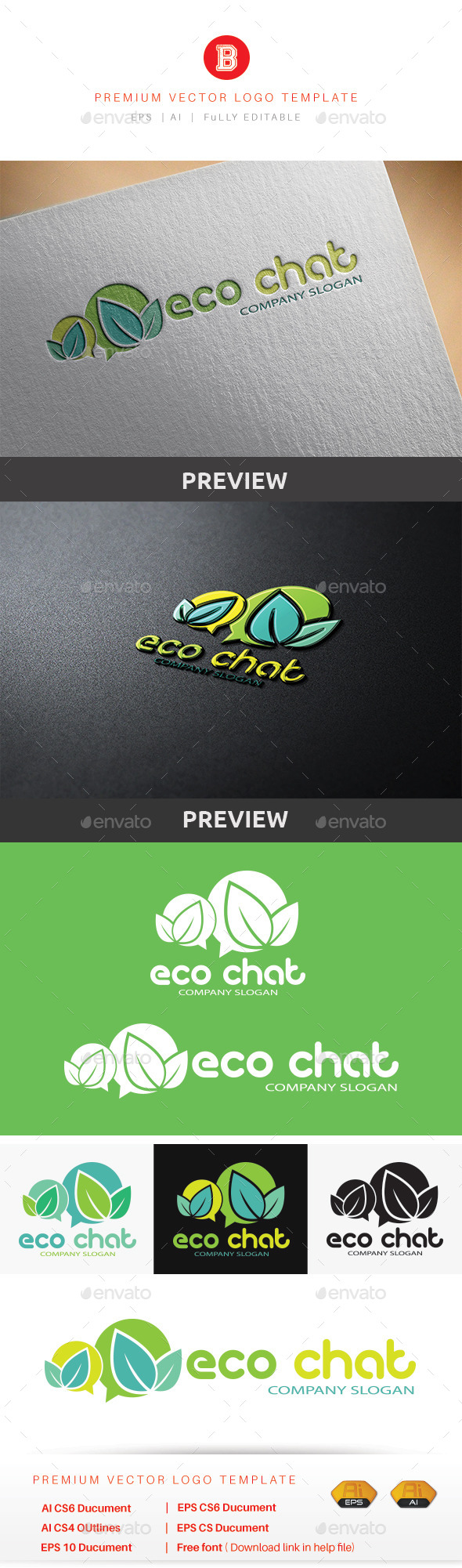 Eco Chat - Nature Logo Templates