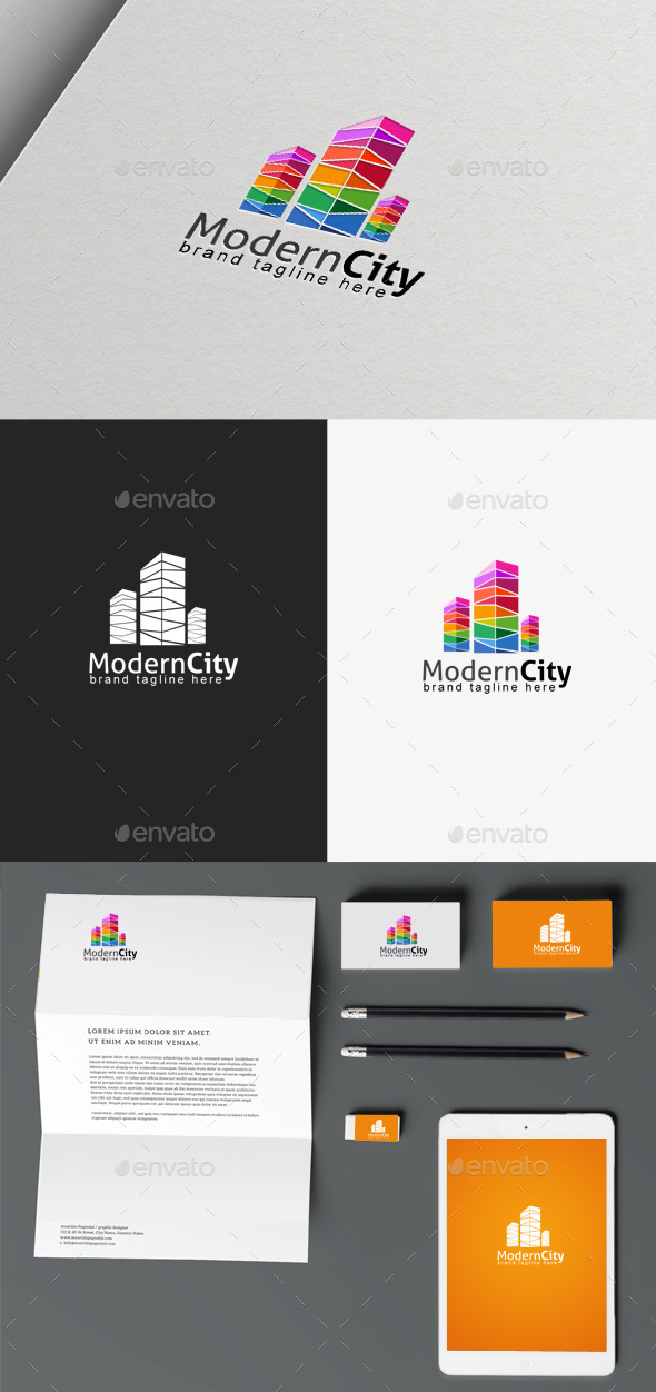 Modern City Logo - Buildings Logo Templates