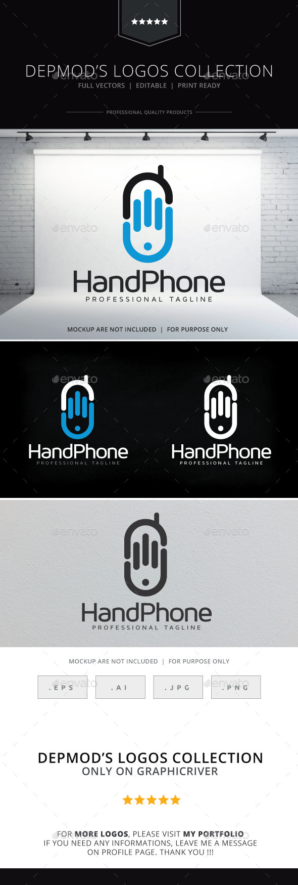 Hand Phone Logo - Objects Logo Templates