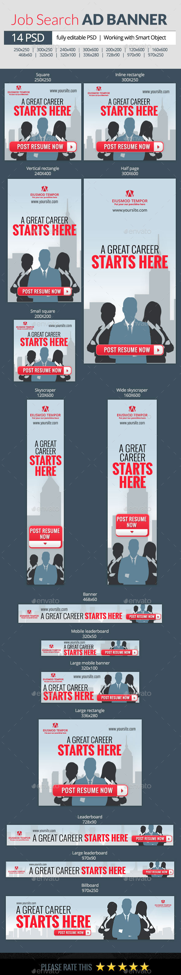 Job Search web banners - Banners & Ads Web Elements