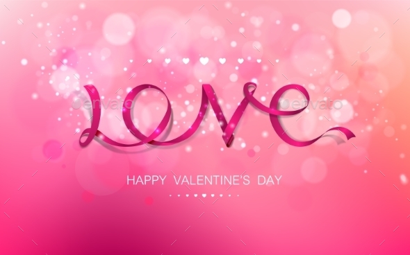 Love Pink Ribbon - Valentines Seasons/Holidays