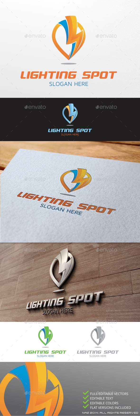 Lightning Spot Logo - Nature Logo Templates