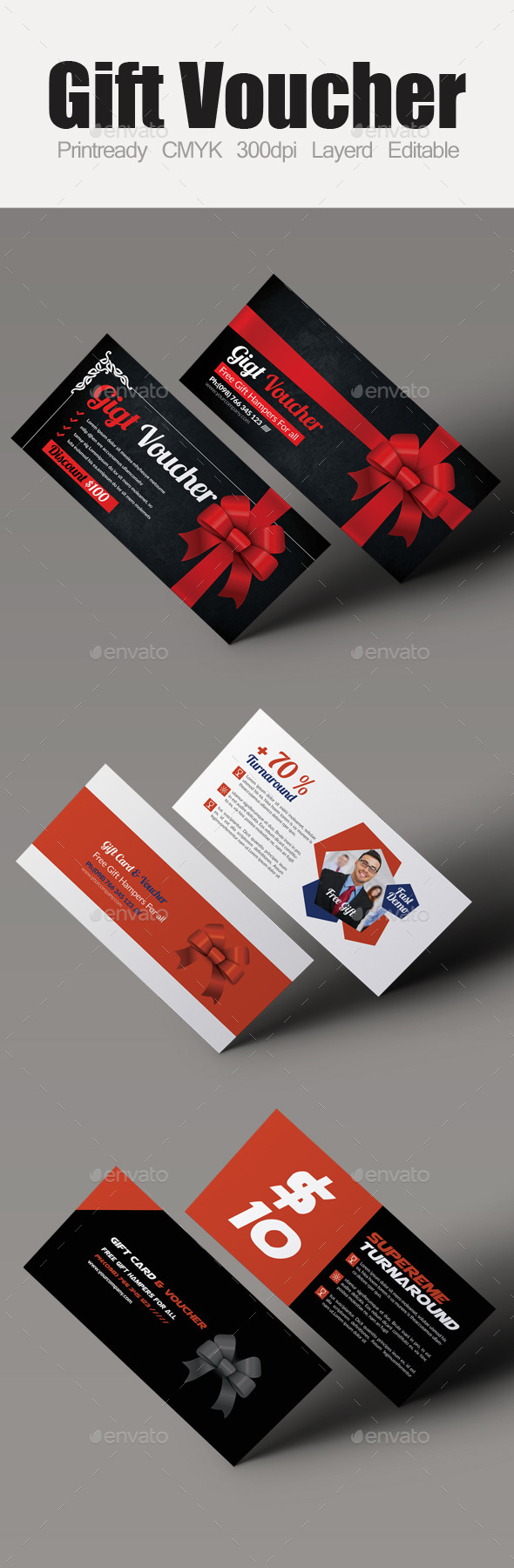 Multi Use Business Gift Voucher Bundle - Cards & Invites Print Templates