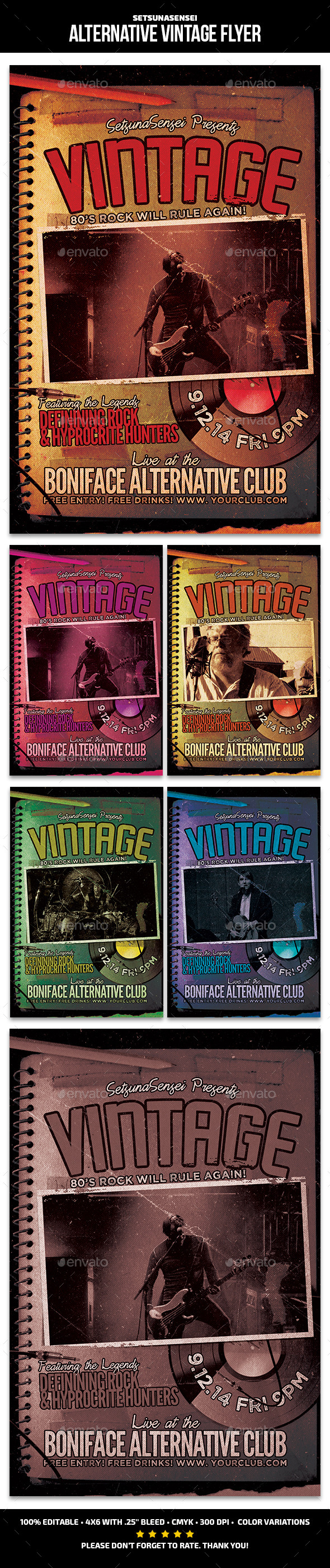 Alternative Vintage Flyer - Concerts Events