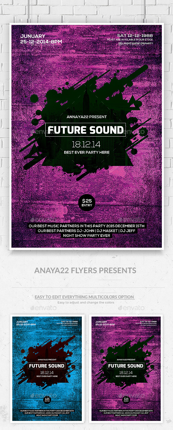 Futuristic Flyer Template - Clubs & Parties Events