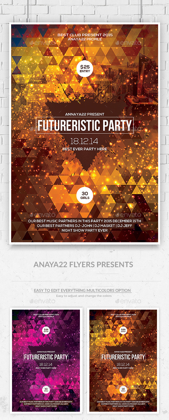 Abstract Future Flyer Psd Templates - Clubs & Parties Events