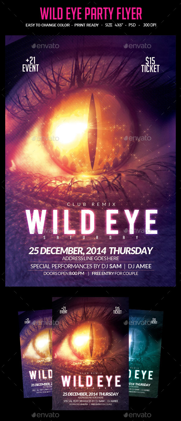 Wild Eye Party Flyer - Clubs & Parties Events