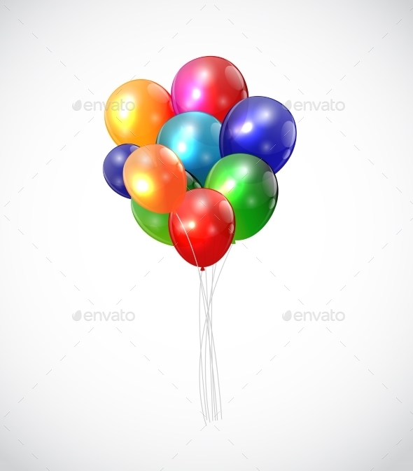 Color Glossy Balloons Background - Birthdays Seasons/Holidays